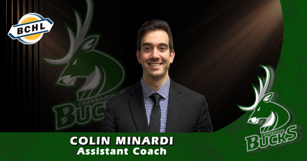 Colin Minardi Joins the Bucks Coaching Staff Cranbrook Bucks